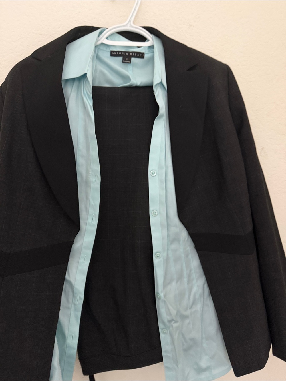 ANTONIO MELANI Black Blazer with Light Blue Shirt
